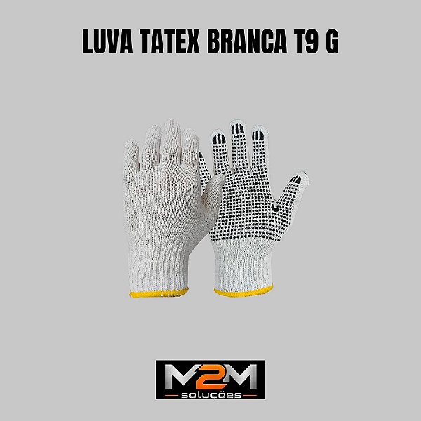 Luva Tatex branca T9 G em Itu