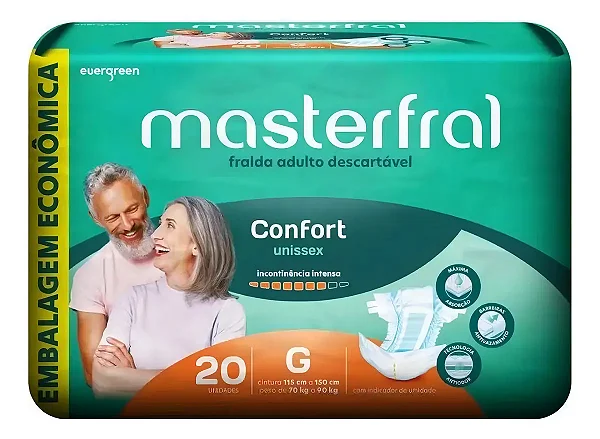 Fralda Geriátrica Masterfral Confort G 20 Unidades