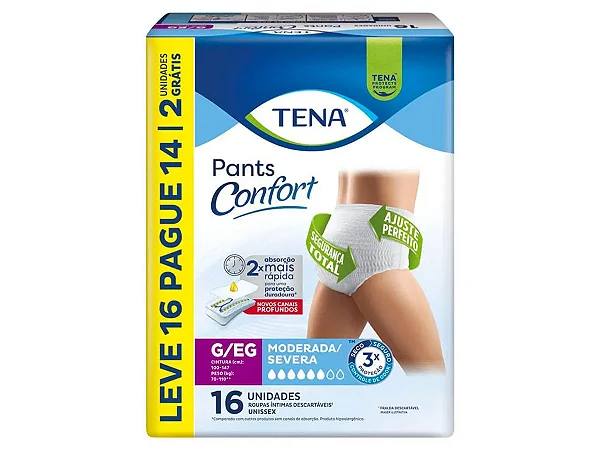 Fralda TENA Pants Confort G/EG 16 Unidades