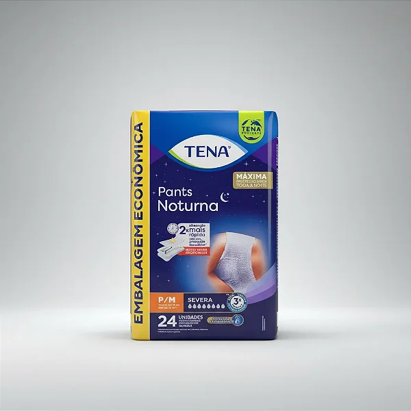 Fralda TENA Pants Noturna P/M com 24 Unidades