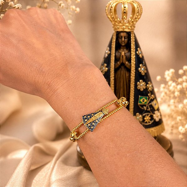 Pulseira Corrente Nossa Senhora Aparecida Dourada