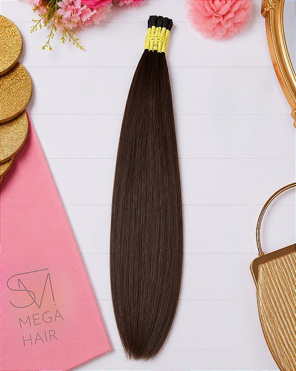 Cabelo Brasileiro Castanho 55Cm (100G)