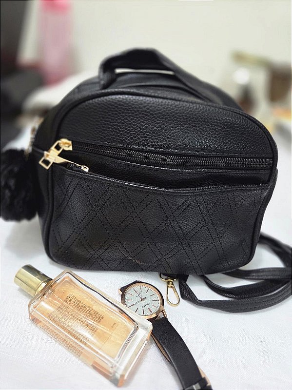 Bolsa Transversal Pequena De Ombro Com Pompom