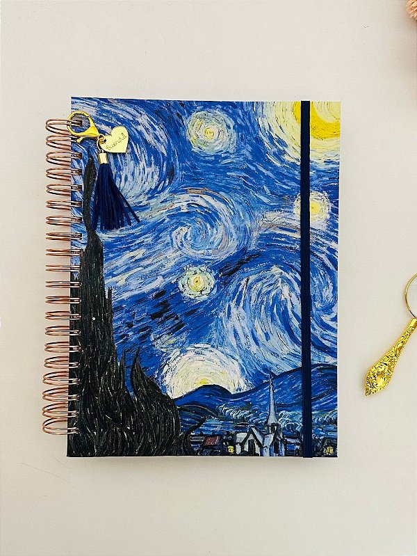 Caderno Wire-o Reposicionável – Noite Estrelada 10 Mat. Univ. 150fl (27,5x20cm)