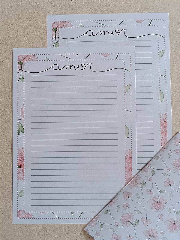 Papéis de Carta Coleção SOMOS FILHAS com Envelope 04 unidades
