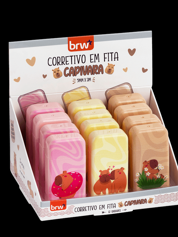 Corretivo em Fita 5mm×3m Capivara Sortido BRW