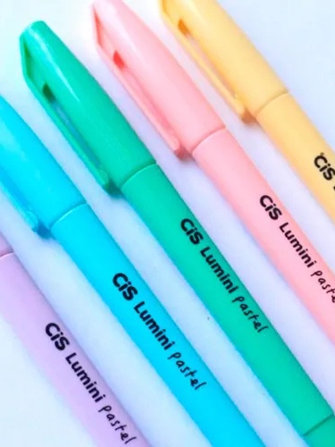 MARCA TEXTO-CIS LUMINI PASTEL- COLEÇÃO COM 9 UNIDADES