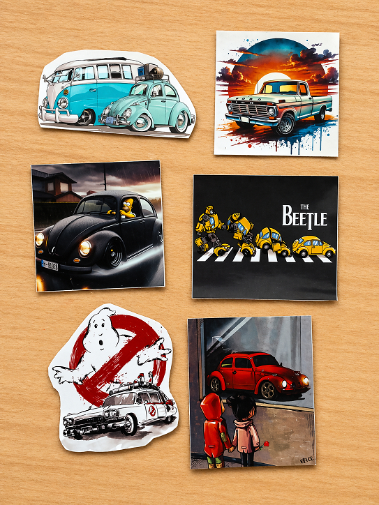 ADESIVOS AMOR POR AUTOMÓVEIS - 10 PEÇAS - TAMANHOS E IMAGENS VARIADAS