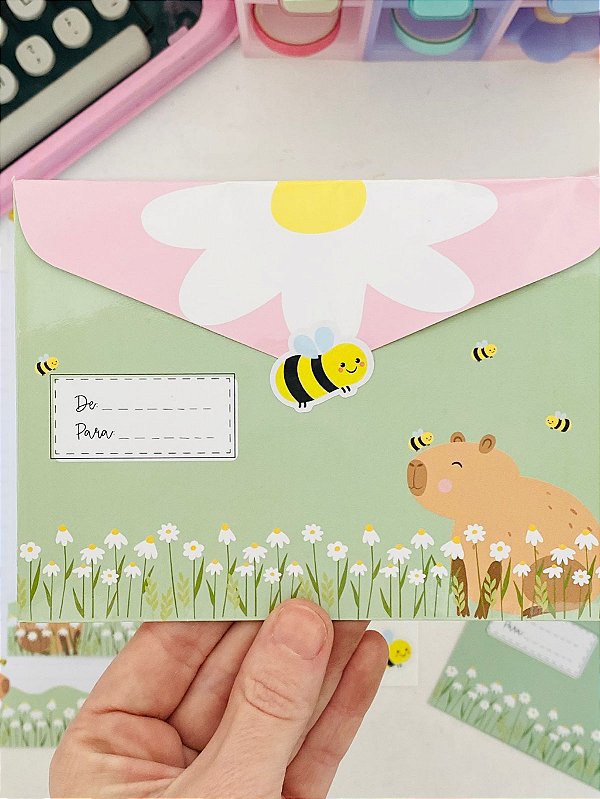Kit Papéis de Carta com Envelopes La Palomita – Capivaras