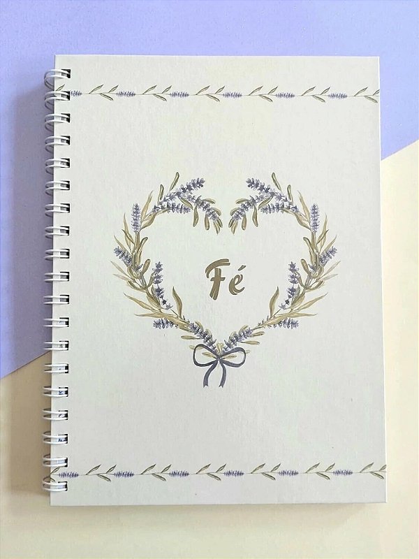 Caderno Colegial 18x25 Capa Dura 200 páginas Coleção Lavanda | FÉ E LAVANDAS
