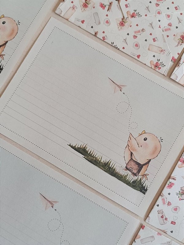 Coleção de Papéis de Carta +AMOR, POR FAVOR! com Adesivo 04 unidades | VERTICAL