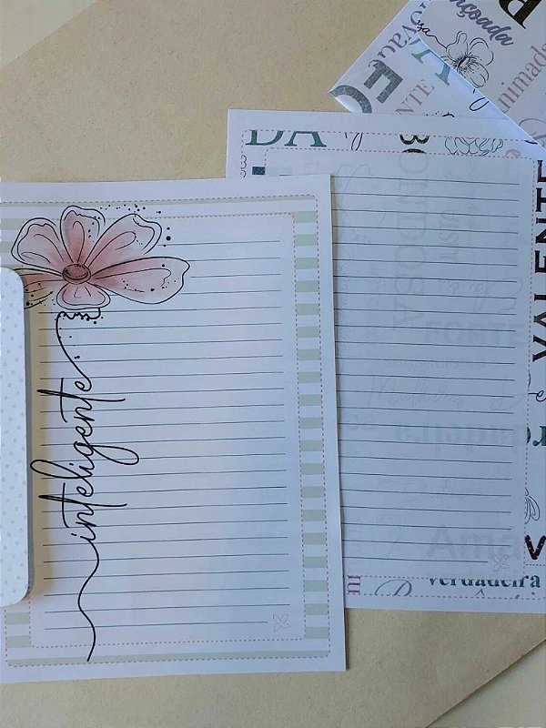 Papéis de Carta Coleção SOU RARA com Envelope 04 unidades | Inteligente