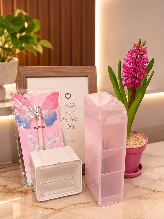 ORGANANIZADORES DE MESA + CANETA ESFEROGRÁFICA APAGÁVEL BORBOLETA