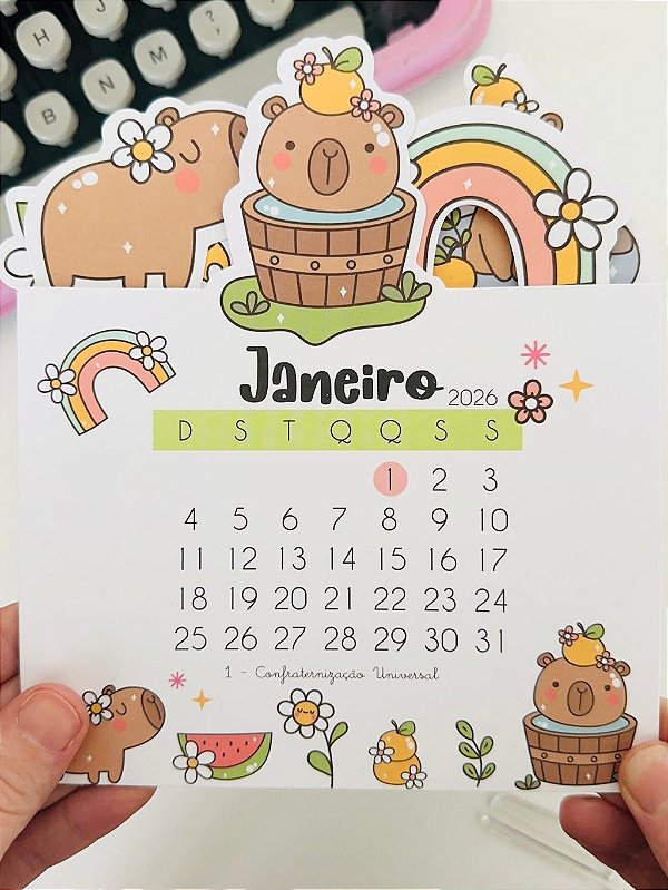 Calendário 2026 Capivaras