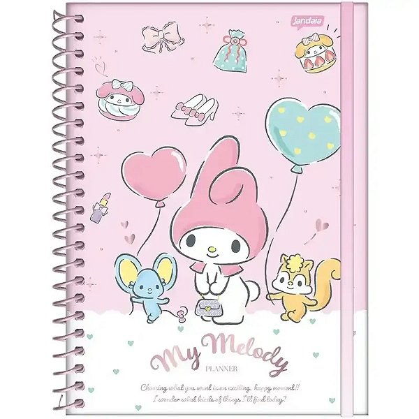 Planner My Melody Rosa com Capa Dura 160 PG 175X242 MY MELODY