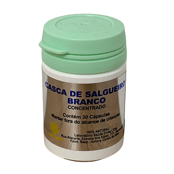 Casca de Salgueiro Branco Amazon / Saúde Ervas 30 Cápsulas