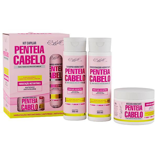 Kit Penteia Cabelo Belkit 3 Itens