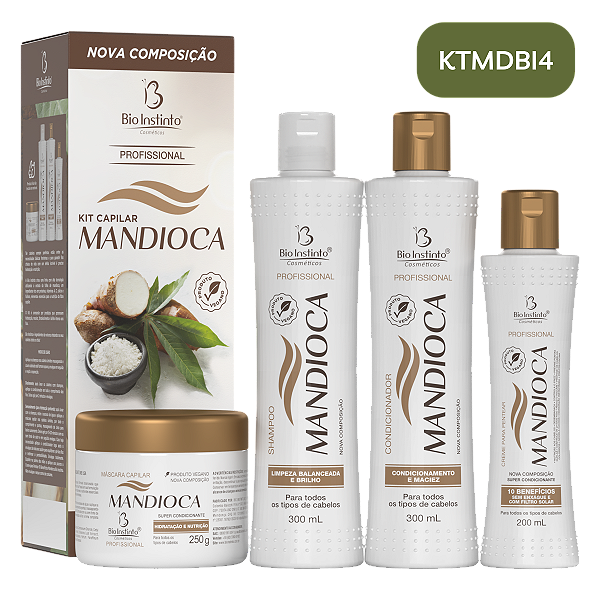 Kit Mandioca Bio Instinto 4 Itens Cabelo