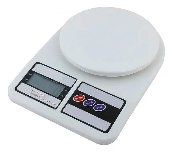 Balança Digital De Cozinha Precisão De 1g Até 10kg Branco 10 Kg