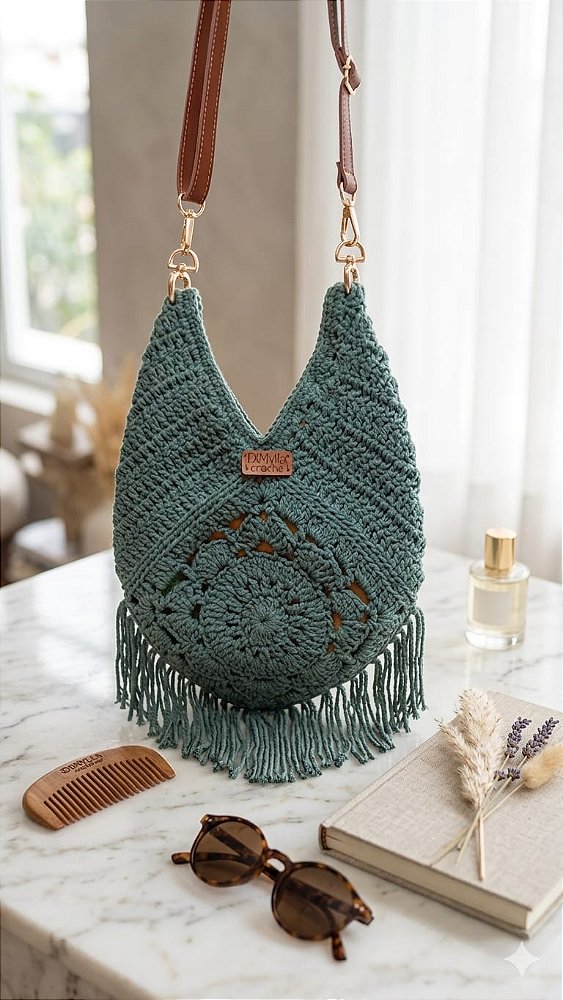 Ecobag Verena de Crochê com Franjas Exclusiva