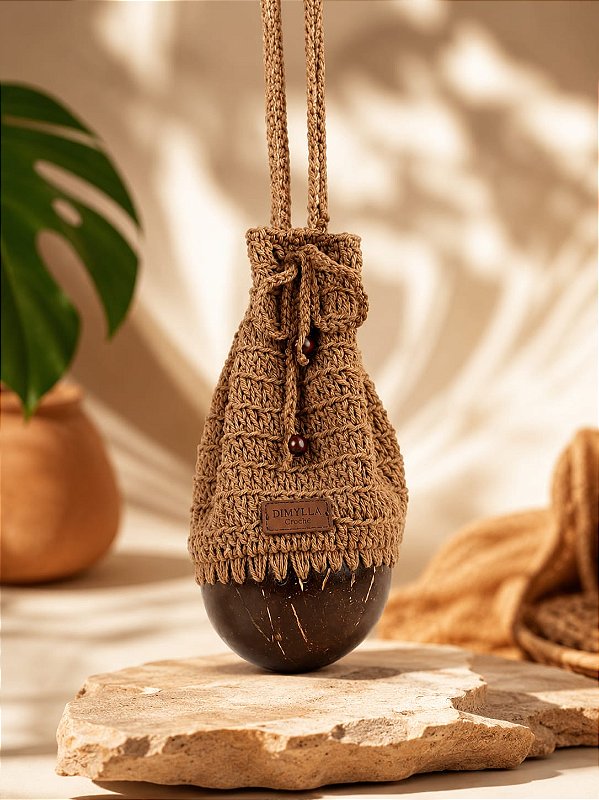 Bolsa Água de Coco em Crochê Natural