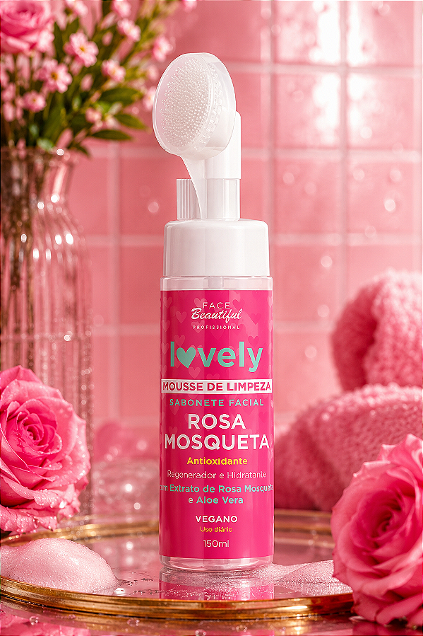 Mousse Limpeza Facial Rosa Mosqueta Lovely Face Beautiful 150ml
