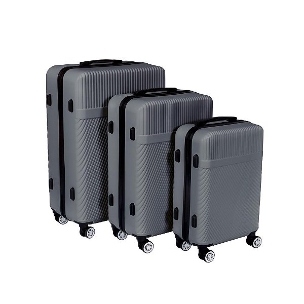 Conjunto de Malas ABS P, M e G Cinza (1)