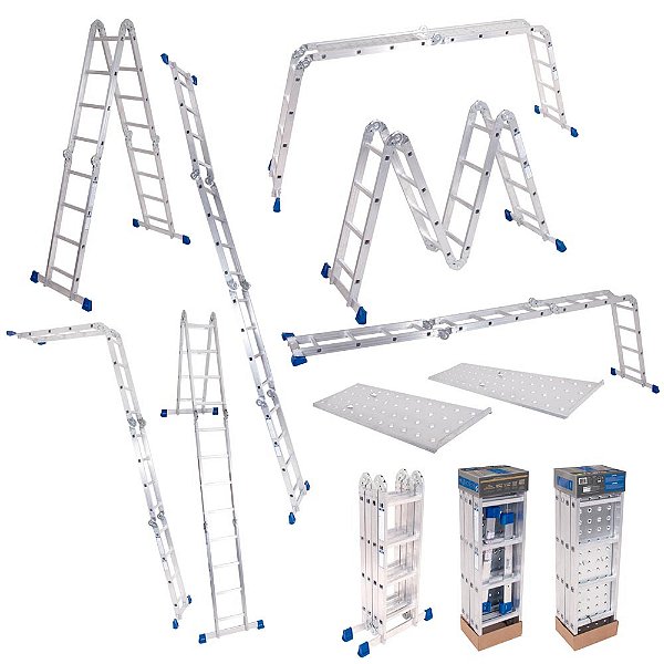 Escada Multifuncional com Plataforma 4x4 16 Degraus
