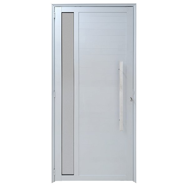 Porta lambril alumínio branco com puxador e vidro mini boreal linha 25 fortsul esquadrisul