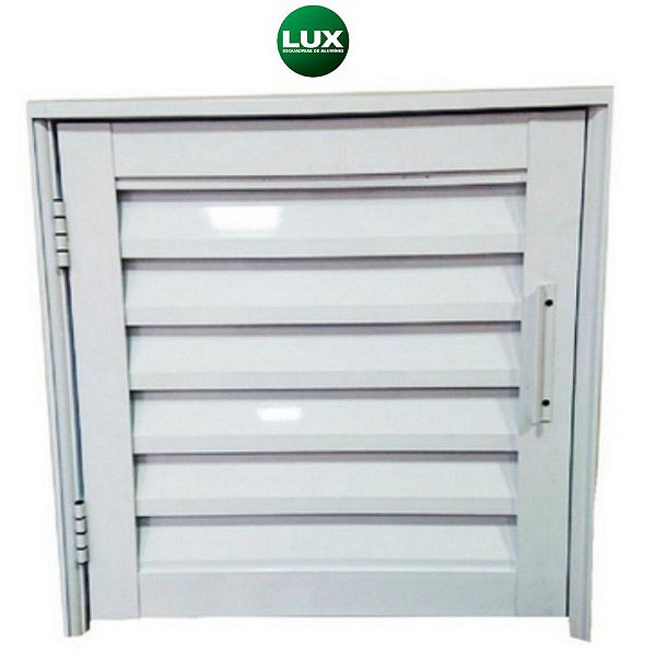 Pronta entrega - Porta abrigo alumínio branco com ventilação - linha 25 lux esquadrias