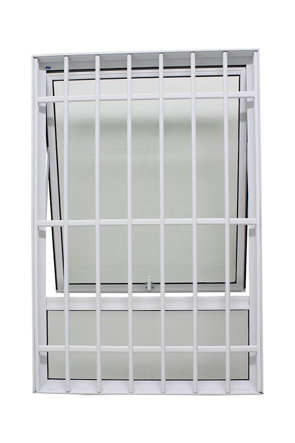 Janela maxim-ar alumínio branco com grade uma seção com bandeira fixa vidro mini boreal - jap perfecta max