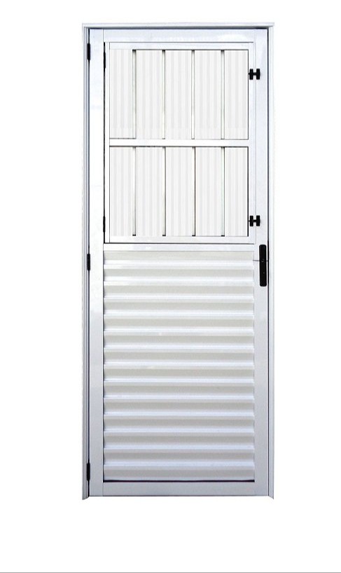 porta alumínio branco social com postigo vidro mini boreal - linha 25 lux esquadrias