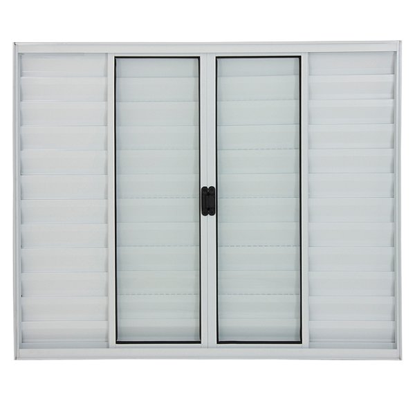 Pronta entrega - janela veneziana alumínio branco 6 folhas sem grade vidro liso incolor - linha 20