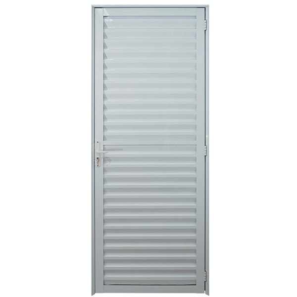 Porta palheta alumínio branco com ventilação - linha 25 lux esquadrias