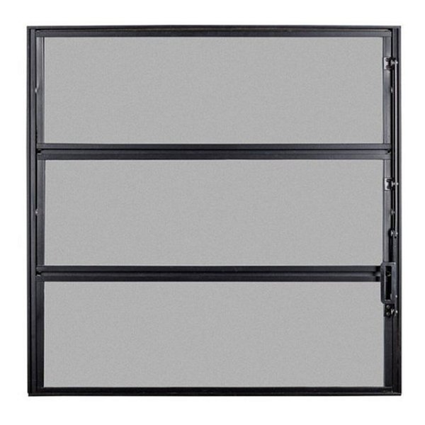 Janela basculante alumínio preto uma seção vidro mini boreal linha 16 ecosul esquadrisul