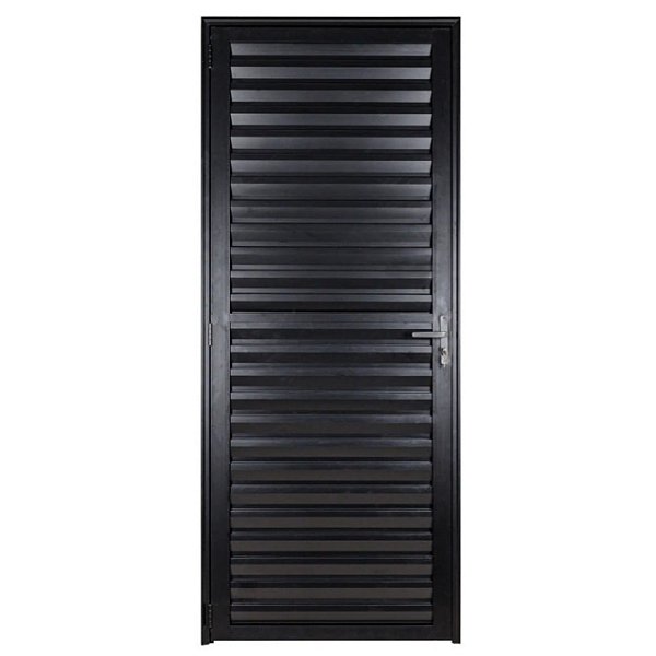 Porta palheta alumínio preto sem ventilação ecosul esquadrisul