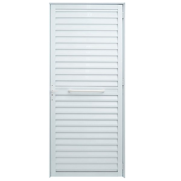Pronta entrega - porta palheta acessibilidade alumínio branco com barra de apoio sem ventilação linha 25 lux esquadrias