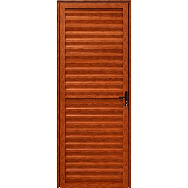 Porta palheta alumínio amadeirado sem ventilação - linha 25 esal