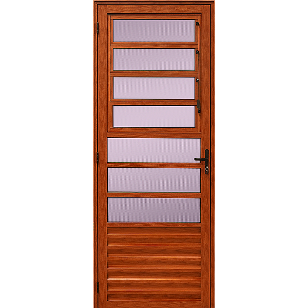 Porta basculante alumínio amadeirado vidro mini boreal - linha 25 esal