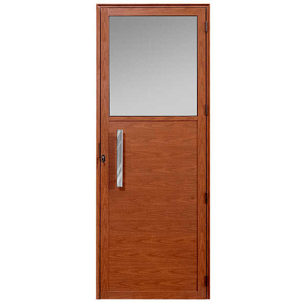 Porta lambril alumínio amadeirado com vidro mini boreal fixo - linha maxx esal