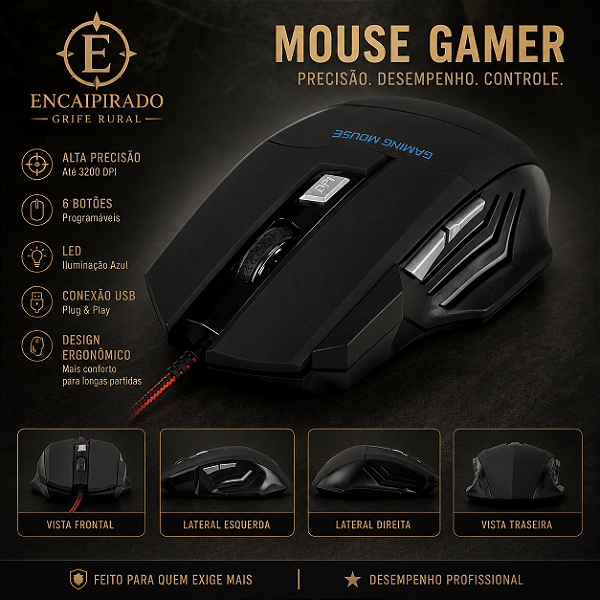 Mouse Gamer Evolut Eg-103rb Predator Rgb 2400 Dpi 06 Botoes