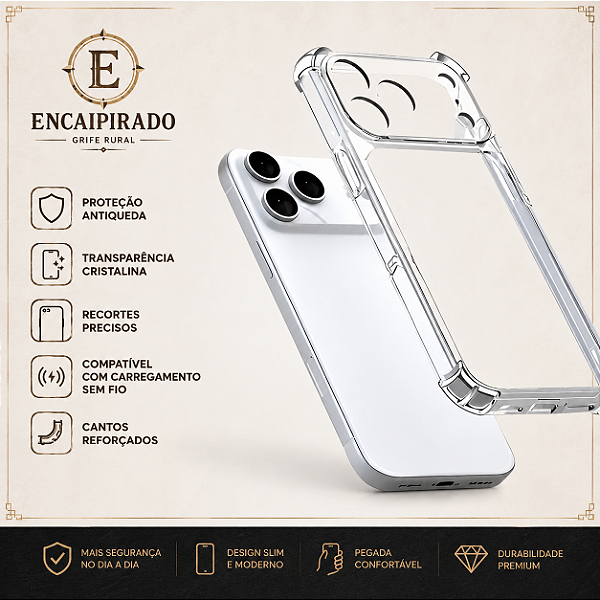 Capinha de Celular Tpu Silicone Borda Anti-Impacto IPHONE 17 Pro