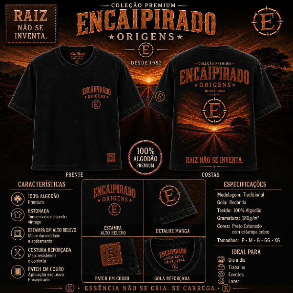 Camisetas Encaipirado Origens - Raiz