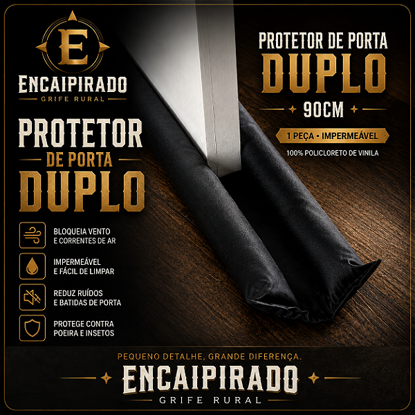 Protetor de Porta Duplo 90cm 1 Peça 100% Policloreto de Vinila Bagun Impermeável