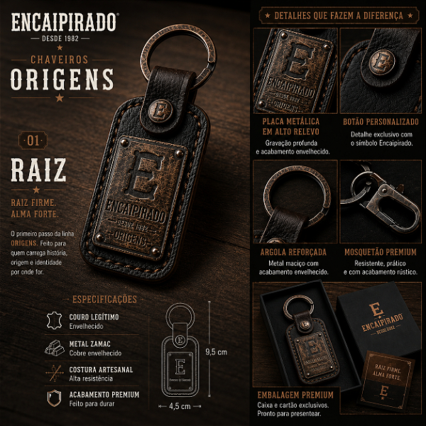 Chaveiro Encaipirado Origens - RAIZ
