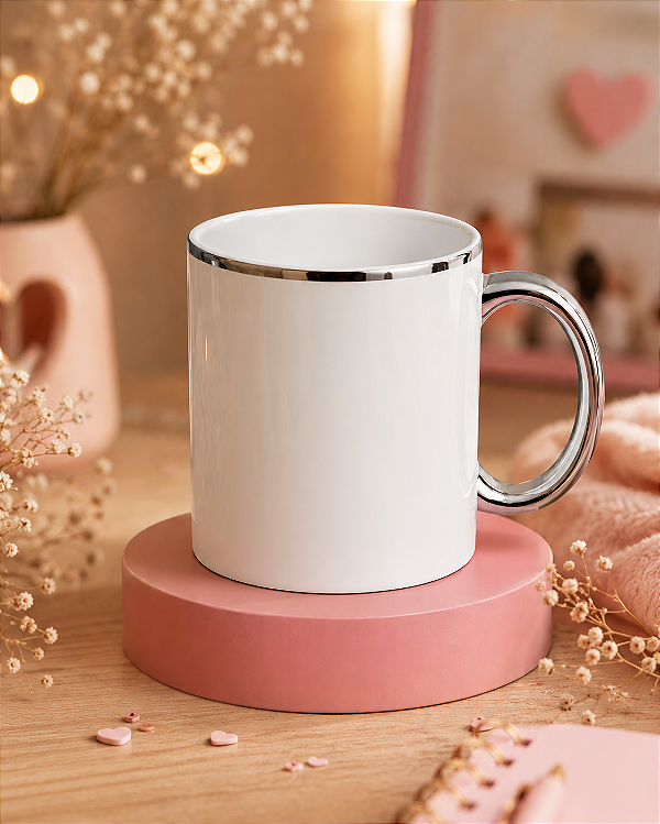 Caneca com borda Prata
