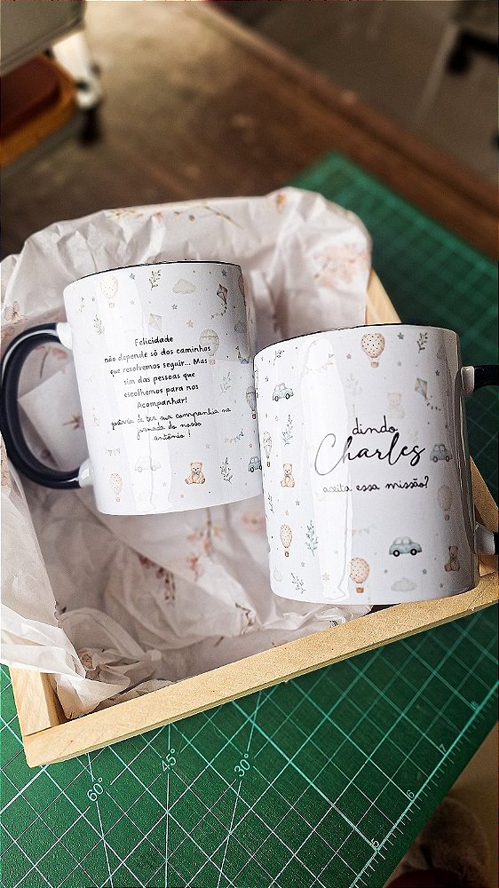 Caneca Alça Preta | Personalizada