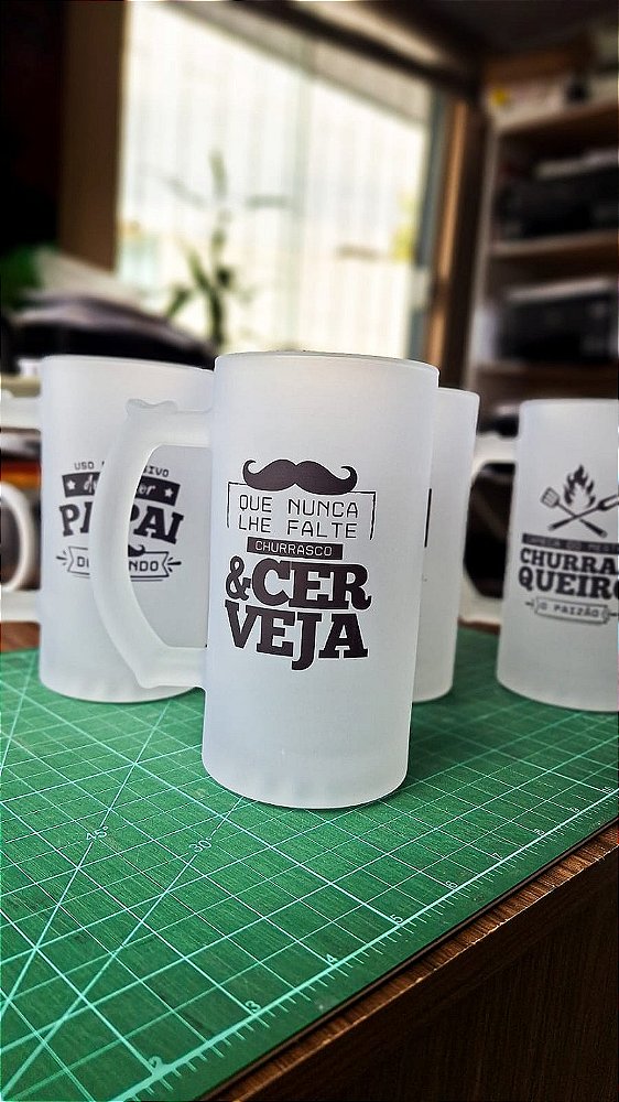 Copo de Chopp Vidro Jateado | Arte Personalizada