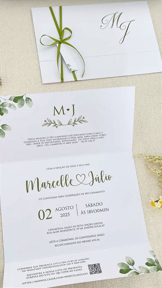 Convite de Casamento minimalista