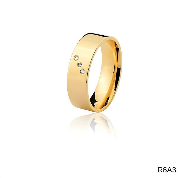ALIANÇA R6A3 COM PEDRA 10K